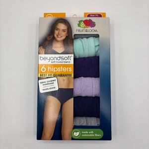 Fruit of the Loom Women's Hipsters Beyondsoft Underwear 6-Pack - 7/L
